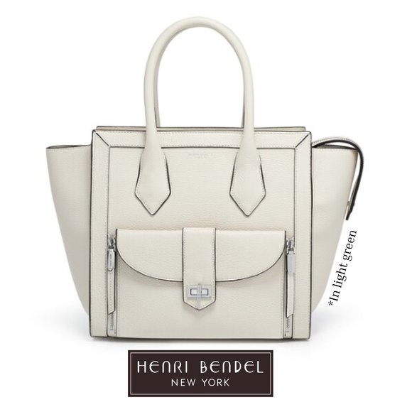 henri bendel Handbags - Henri Bendel Rivington Light Green Large Convertible Tote Rare